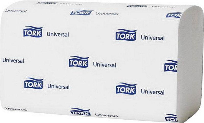 Полотенца ZZ бумажные белые 250 листов 1 слой, Tork Universal, бумажная упаковка