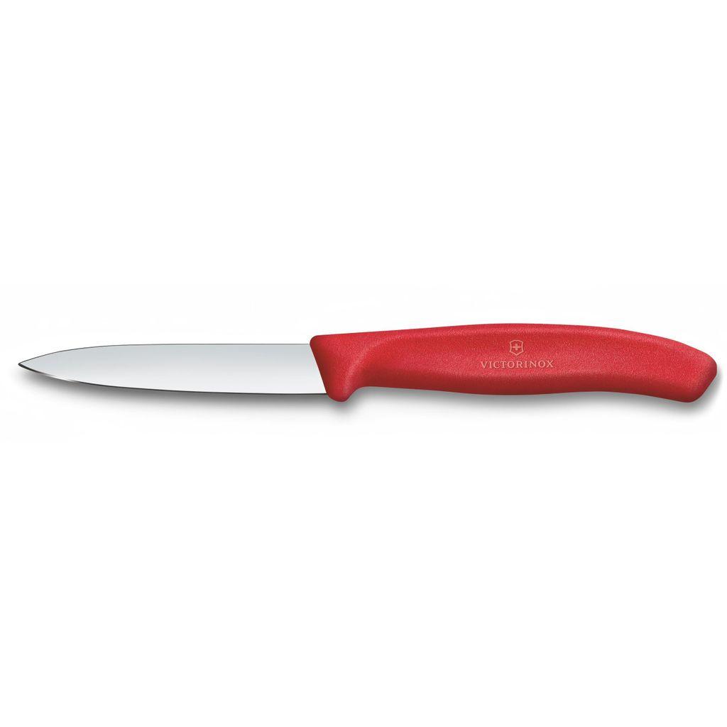 Нож кухонный Victorinox Swiss Classic, универсальный, для чистки овощей и фруктов, 80мм, заточка прямая, стальной, красный [6.7601.c1]