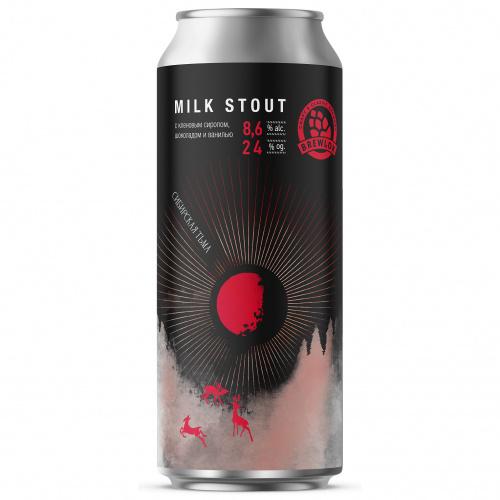 Пиво Brewlok milk stout темное крафтовое 8.6% 500 мл., ж/б