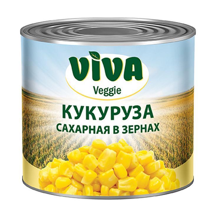 Кукуруза VIVA Veggie сахарная в зернах 425 мл., ж/б