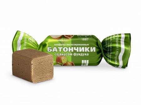 Батончики Конфил со вкусом фундука 1 кг., флоу-пак