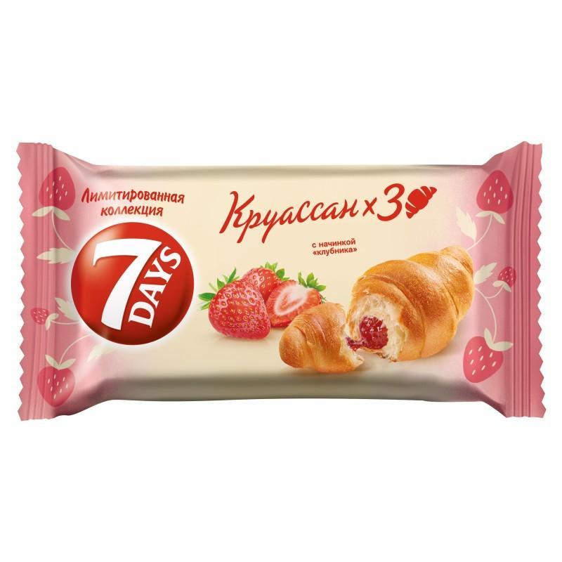Круассан 7 Days с кремом клубника 3 шт. 195 гр., флоу-пак