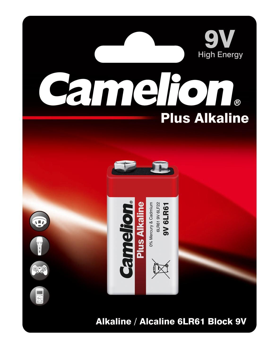 Батарейка Camelion 6LR61 BL-1 Plus Alkaline 9В, блистер