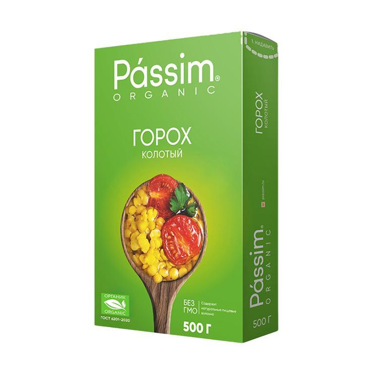 Горох Passim органический колотый 500 гр., картон