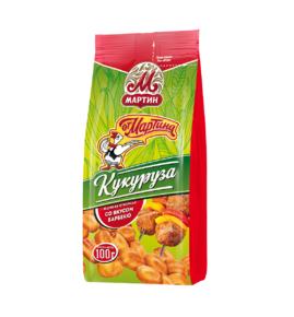 Кукуруза Мартин жареная отборная со вкусом барбекю 100 гр., флоу-пак