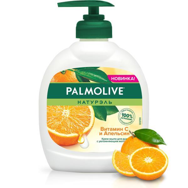 Крем-мыло жидкое Palmolive Натурэль Витамин С и апельсин для рук 300 мл., флакон с дозатором