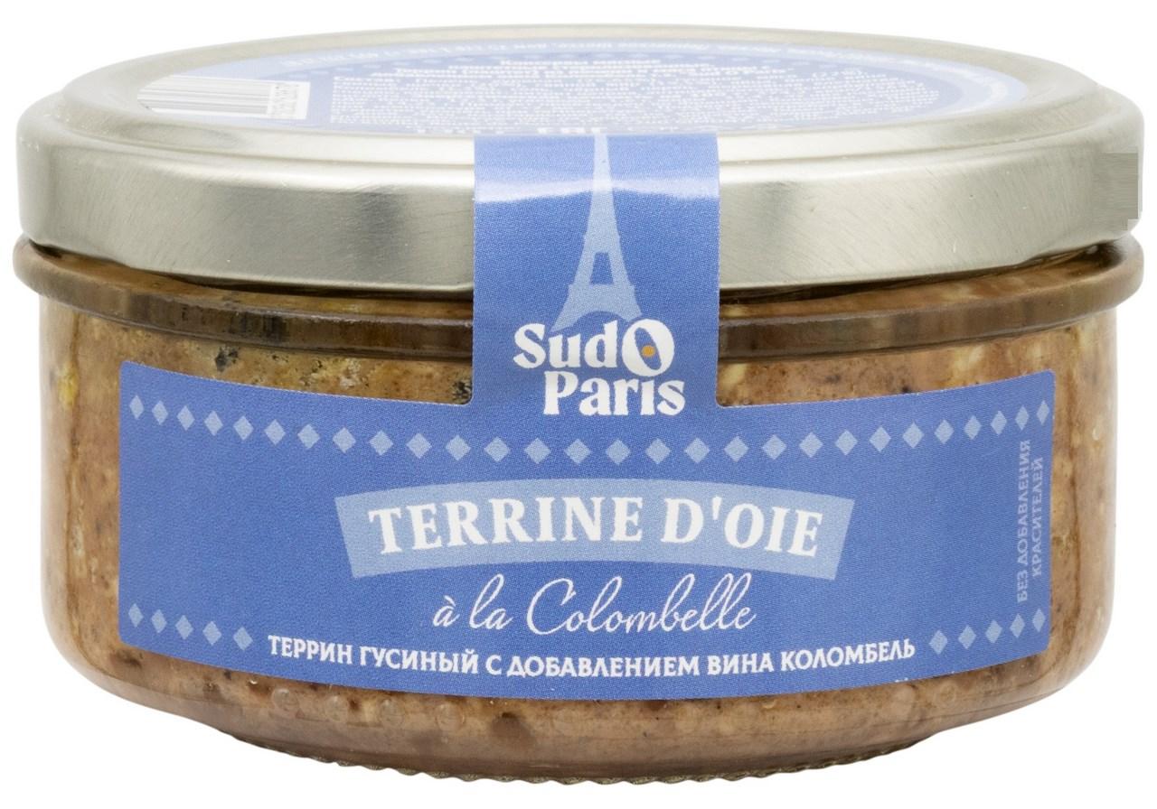 Террин Sud o Paris гусиный с добавлением вина коломбель 130 гр., стекло
