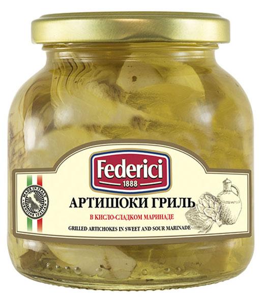 Артишоки Federici гриль в кисло-сладком маринаде 290 гр., стекло