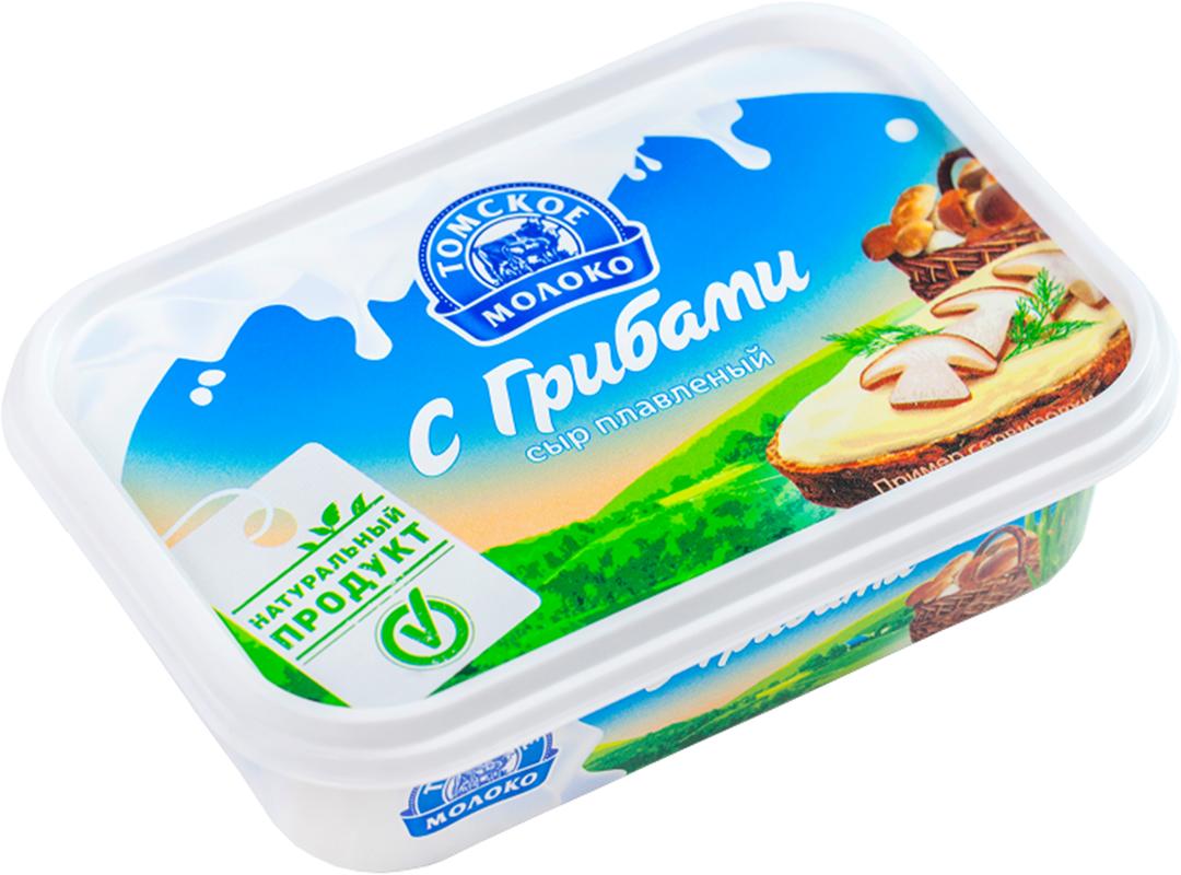 Сыр Томское Молоко плавленный с грибами, 180 гр., пластиковая банка
