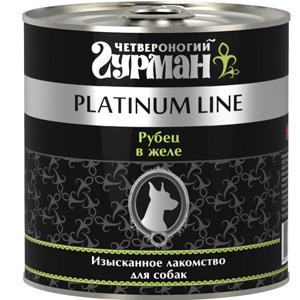 Корм для собак Четвероногий Гурман Platinum с говяжим рубцом в желе, 240 гр., ж/б