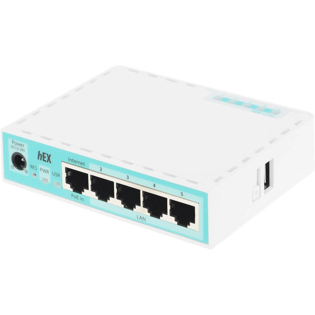 Маршрутизатор MIKROTIK hEX refresh, 4 LAN, 1xUSB, белый [e50ug]