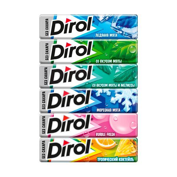 Жевательная резинка Dirol Mix Мята 13.6 гр., обертка