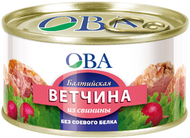 Ветчина ОВА балтийская из свинины 325 гр, ж/б