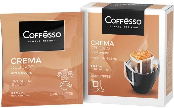 Кофе COFFESSO Crema Delicato мол. фильтр-стакан к/у 5 шт. по 9 гр., картон