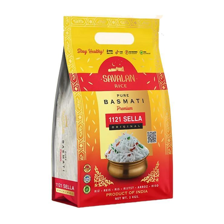 Рис Savalan Басмати длиннозерный пропаренный 2 кг., флоу-пак