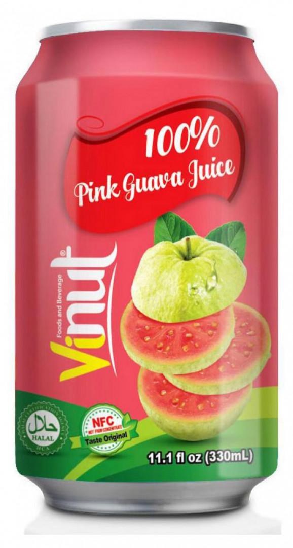 Напиток сокосодержащий Vinut juice drink розовая гуава Вьетнам 330 мл., ж/б
