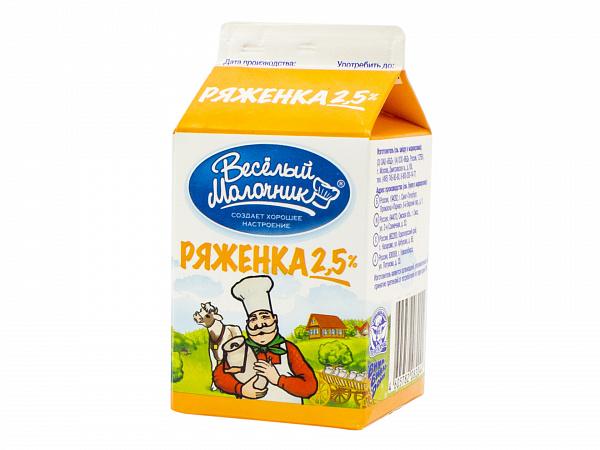 Ряженка 2,5%, Веселый Молочник, 475 гр., тетра-пак