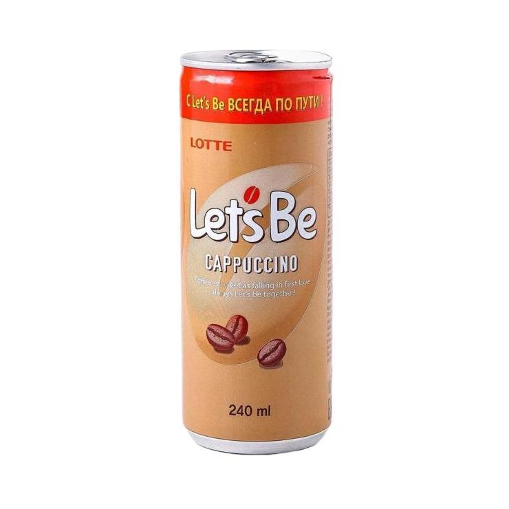 Напиток кофейный Lotte Lets Be капучино Южная Корея 240 мл., ж/б
