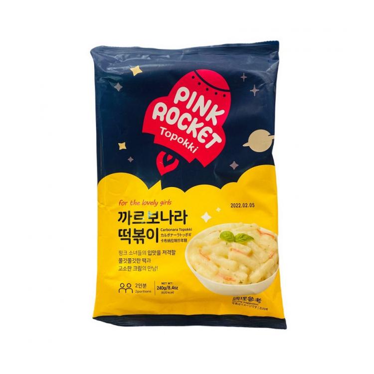 Рисовые палочки Yopokki Топокки Pink Rocket карбонара 240 гр., флоу-пак
