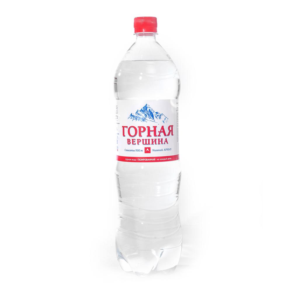 Вода газированная Горная вершина минеральная 1.5 л., ПЭТ