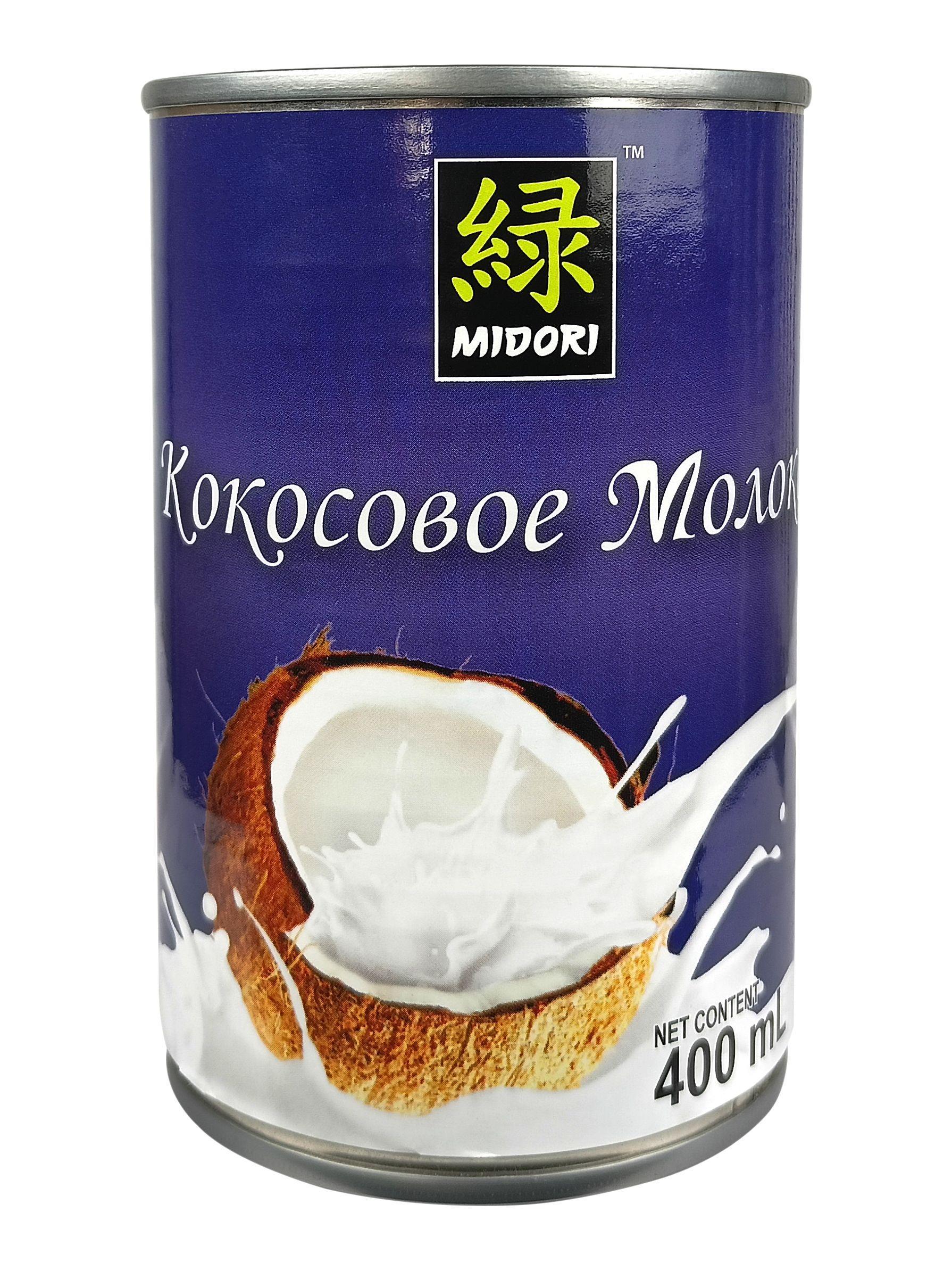 Молоко кокосовое 18% Тайланд Мидори, 400 мл., ж/б