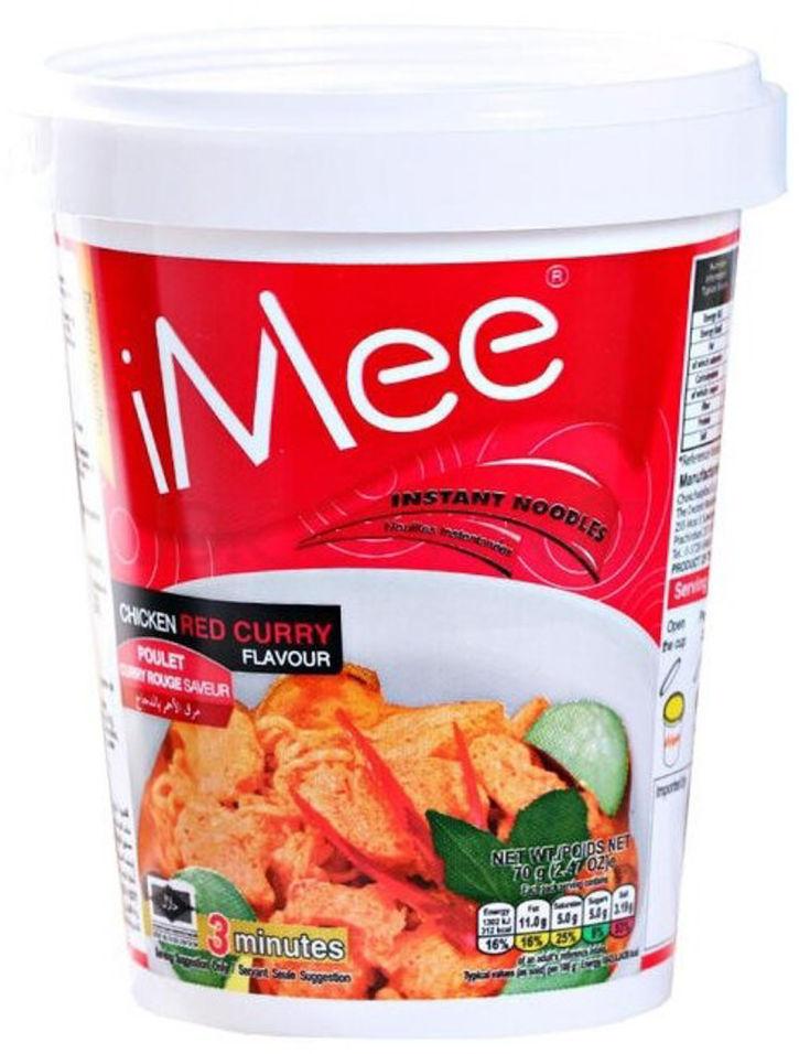 Лапша iMee быстрого приготовления Красная Карри Курица 70 гр., стакан