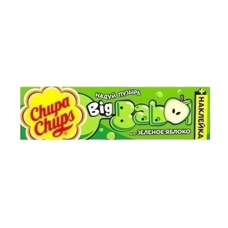Жевательная резинка Chupa Chups big babol зеленое яблоко 20 гр., обертка