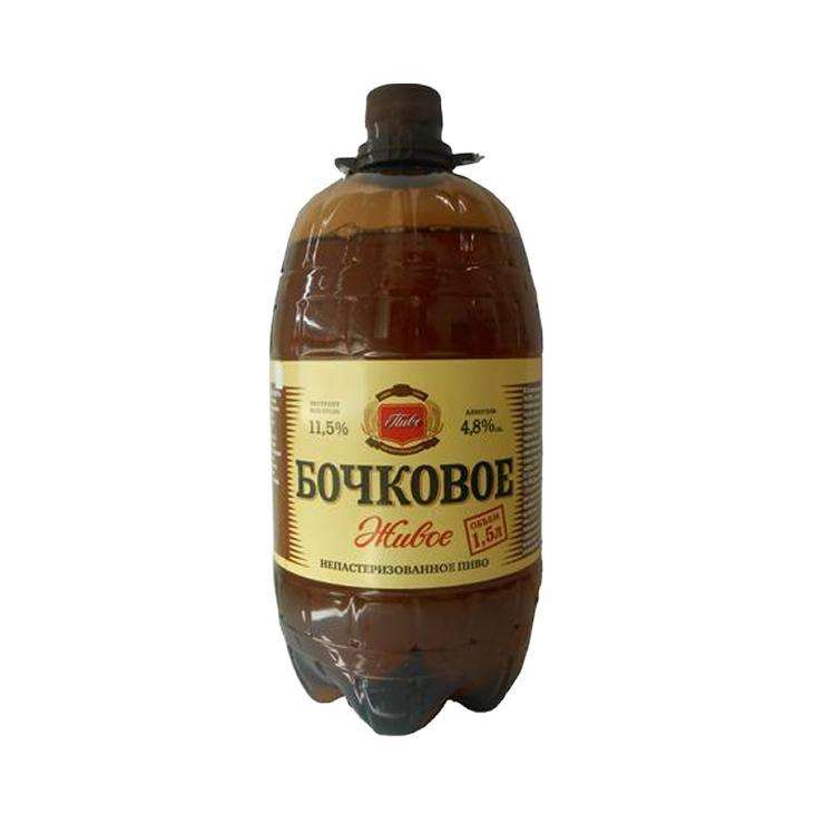Пиво Нижегородское Бочковое светлое фильтрованное непастеризованное 4,5% 1,5 л., ПЭТ