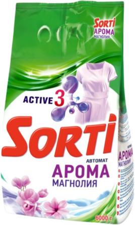 Порошок SORTI AUTOMAT Арома магнолия,6 кг., флоу-пак