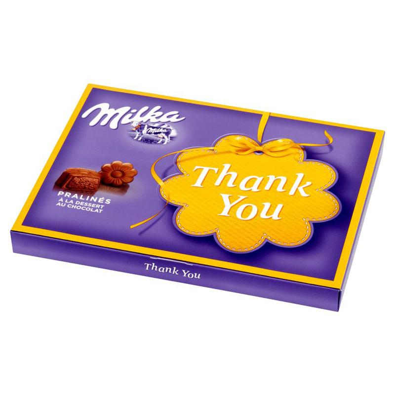 Конфеты Milka Thank You Нежного года молочный крем пралине 110 гр., картон