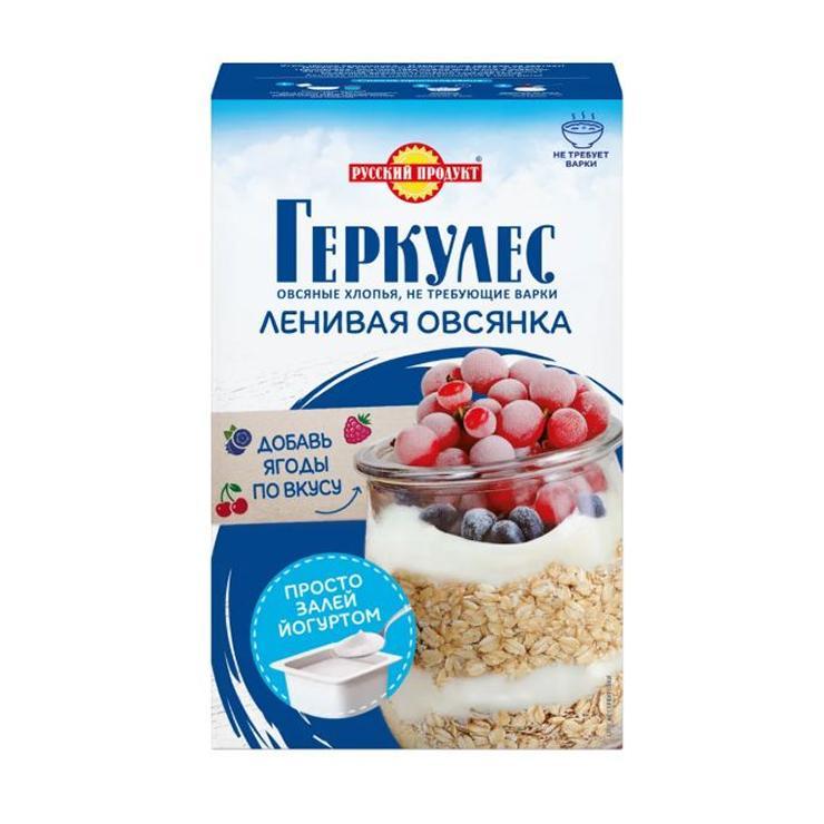Геркулес быстрого приготовления Русский продукт ленивая овсянка не требующая варки 350 гр., картон