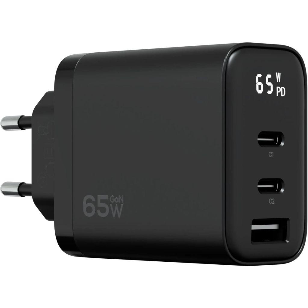 Сетевое зарядное устройство MAGSSORY ACH009, USB-A, 2xUSB-C, 65Вт, черный