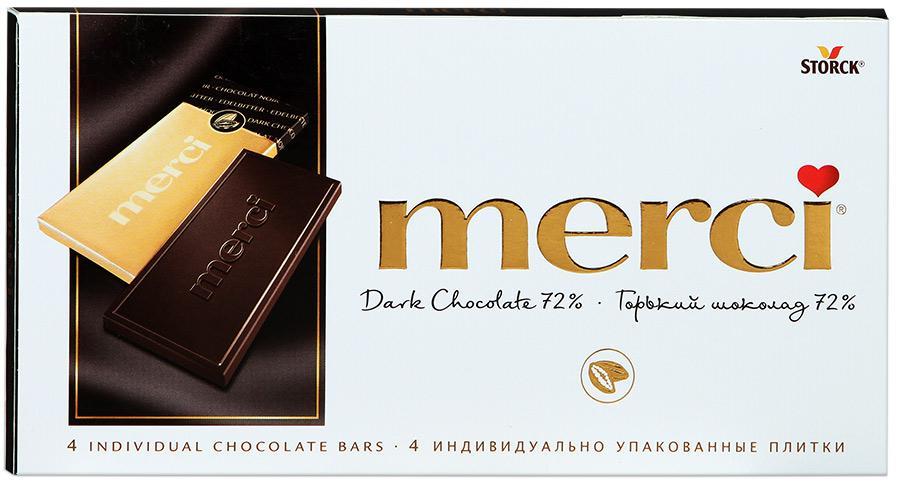 Шоколад Merci горький 72% 100 гр., картон