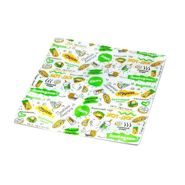 Обертка из Foodкорт для гамбургера, размер 305 х 320 мм., картонная коробка