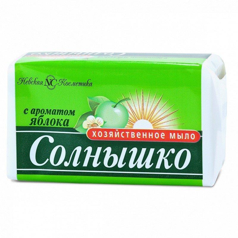 Мыло хозяйственное с ароматом яблока Солнышко, 140 гр., обертка