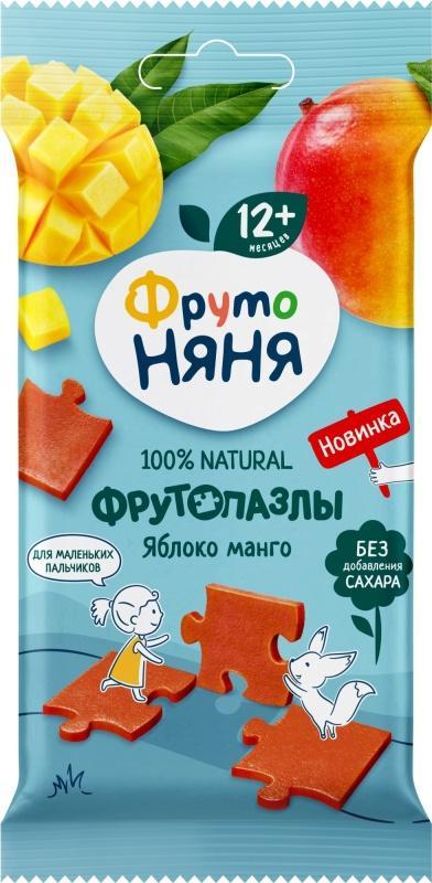 Кусочки фруктовые Фруто Няня ФрутоПазлы яблоко манго 20 гр., флоу-пак
