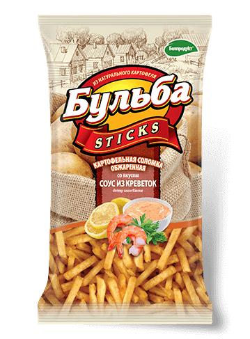 Чипсы Бульба Sticks соус из креветок соломка 75 гр., флоу-пак
