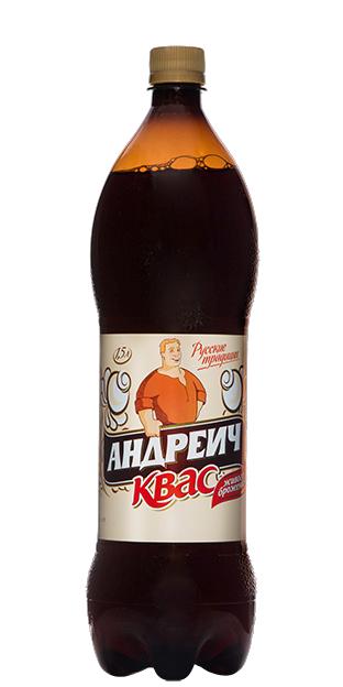 Квас Бочкари Андреич хлебный фильтрованый непастеризованный 1,5 л., ПЭТ