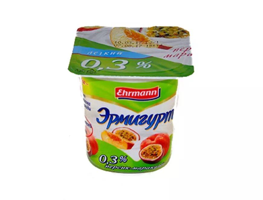 Продукт йогуртовый Эрмигурт Лёгкий Персик маракуйя 0,3% 100 гр., ПЭТ