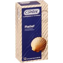 Презервативы Contex Relief С ребрами и точками для дополнительной стимуляции 12шт.