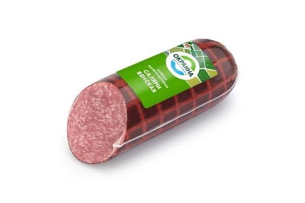Венская Салями варено-копченая колбаса Окраина в вакууме 300-430г., вакуум