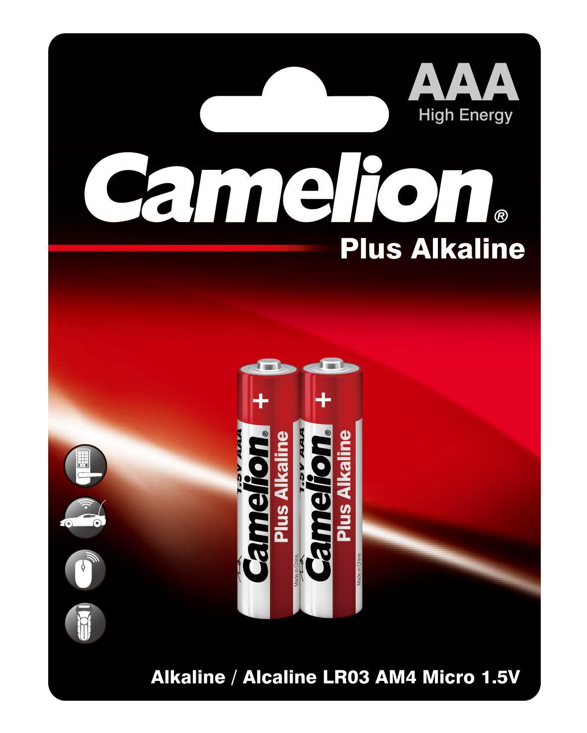 Батарейка Camelion LR03 Plus Alkaline BL-2 1.5В 2шт, блистер