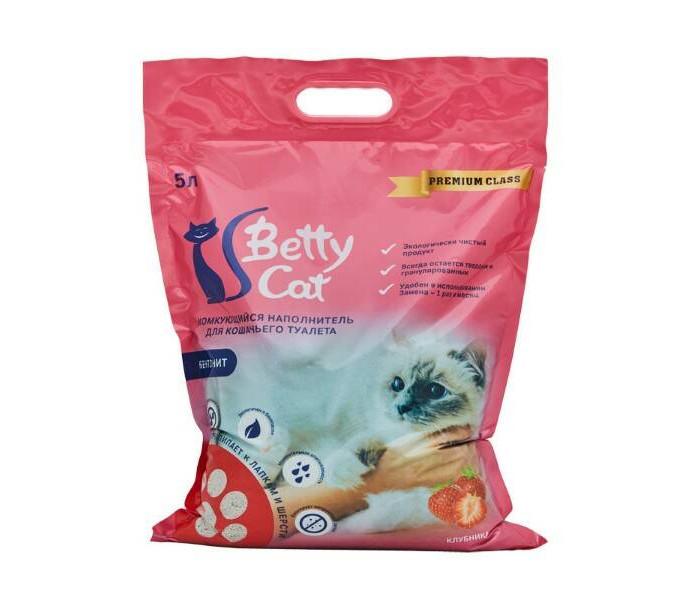 Наполнитель для кошачьего туалета Betty Cat клубника 5 л., пакет