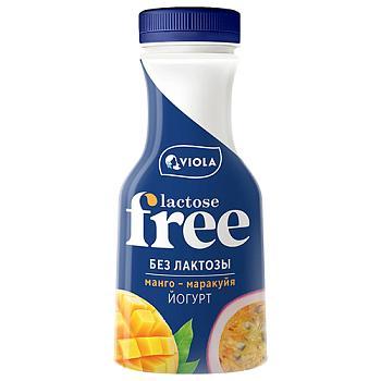 Йогурт питьевой безлактозный Viola Free Манго-Маракуйя 1,1% 270 гр., ПЭТ