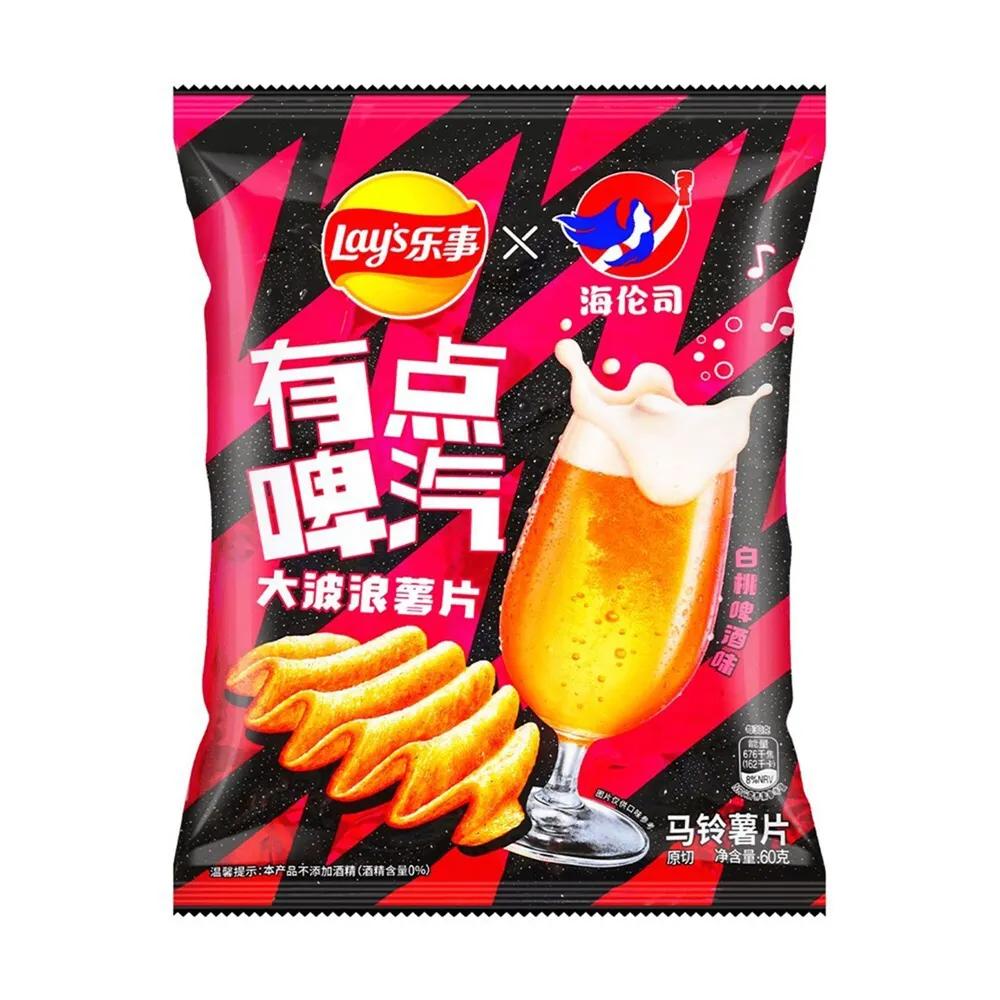 Чипсы Lay's Helens со вкусом персикового пива 60 гр., флоу-пак