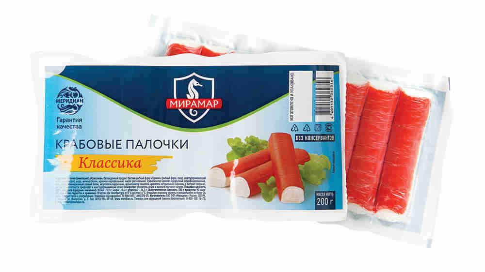 Крабовые палочки Мирамар охлажденые 200 гр., вакуум