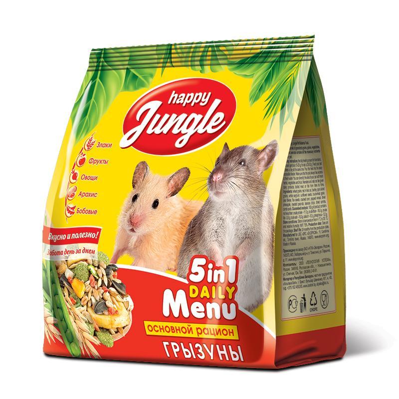 Корм для грызунов Happy Jungle универсальный 350 гр., флоу-пак