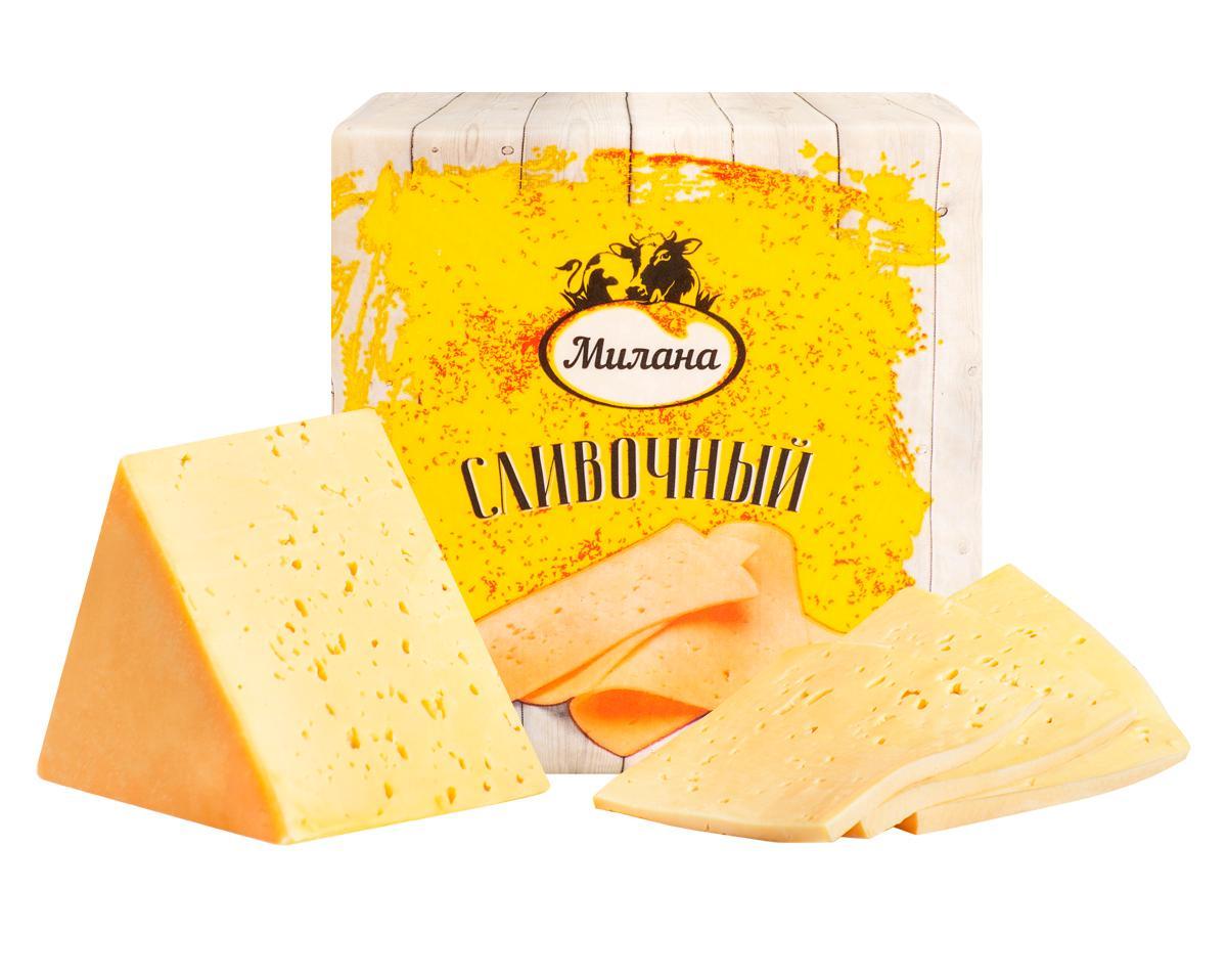 Продукт сырный Милана Сливочный 50% квадрат 2 кг., пленка