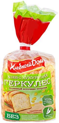 Хлеб Хлебный Дом Геркулес с кукурузой 255 гр., пакет