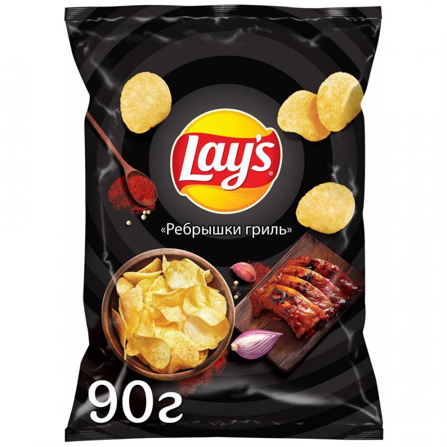 Чипсы Lay's ребрышки на гриле 90 гр., флоу-пак